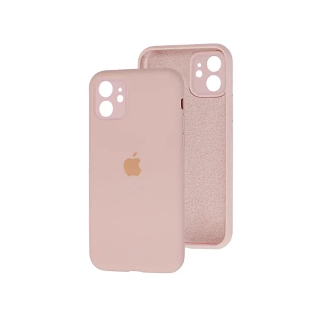 Чехол Silicone Case с закрытым низом и защитой камеры для Iphone 11 (Квадратные грани)